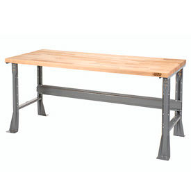 Global Industrial 183432 Global Industrial™ Workbench with Flared Leg, 72 x 30", Maple Butcher Block Square Edge image.