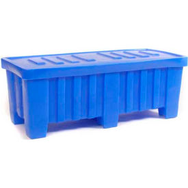 Myton Industries Inc. MTO-2-BLUE Forkliftable Bulk Shipping Container with Lid - 51-1/2"L x 22-1/2"W x 19"H, Blue image.