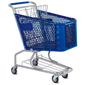 Versacart Systems, Inc. 102-085-DBL-BH VersaCart® Blue Plastic Shopping Cart 3.5 Cu. Foot Capacity 102-085-DBL-BH image.
