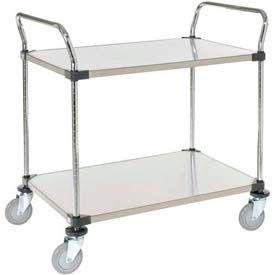 Global Industrial 184285 Nexel® Stainless Steel Utility Cart w/2 Shelves, 800 lb. Capacity, 36"L x 18"W x 38"H image.