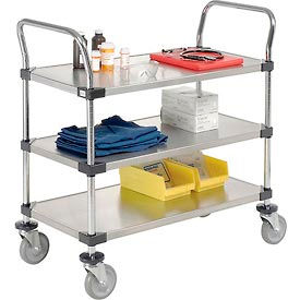 Global Industrial 184288 Nexel® Stainless Steel Utility Cart w/3 Shelves, 800 lb. Capacity, 36"L x 18"W x 38"H image.