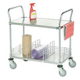 Global Industrial 184290 Nexel® Stainless Steel Utility Cart w/3 Shelves, 800 lb. Capacity, 48"L x 24"W x 38"H image.