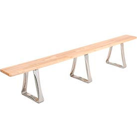 Global Industrial 184993 Global Industrial™ Locker Room Bench, Hardwood With Trapezoid Legs, 96 x 9-1/2 x 17 image.