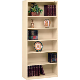 Tennsco Corp B-78-CPY Welded Steel Bookcase 78"H - Putty image.