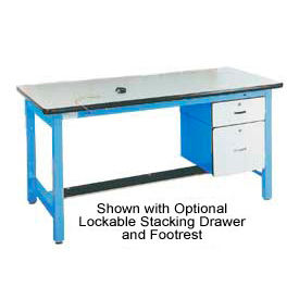 Pro Line HD7230PL-HDLE-L14 Pro-Line 72 X 30 HD7230PL-HDLE-L14 Fixed Height Heavy Duty Workbench Plastic Laminate Top - Blue image.