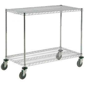 Global Industrial 188683 Nexel® Adjustable Chrome Wire Shelf Cart w/2 Shelves, 800 Ib. Capacity, 36"L x 24"W x 40"H image.