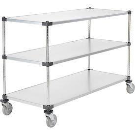 Global Industrial 188893 Nexel® Adjustable Shelf Cart w/3 Shelves, 800 Ib. Capacity, 60"L x 24"W x 40"H image.