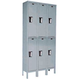 Hallowell® 2-Tier 6 Door Maintenance-Free Quiet Locker 12"Wx12"Dx78"H Dark Gray Unassembled 