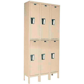 Hallowell® 2-Tier 6 Door Maintenance-Free Quiet Locker 36"Wx18"Dx78"H Tan Unassembled 