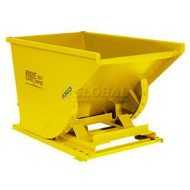 Global Industrial 238400YL Global Industrial™ Heavy Duty Self Dumping Forklift Hopper, 1/3 Cu. Yd., 7000 Lbs, Yellow image.
