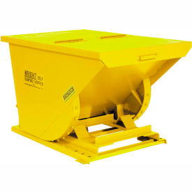 Global Industrial 238401YL Global Industrial™ Heavy Duty Self Dumping Forklift Hopper, 1/2 Cu. Yd., 7000 Lbs, Yellow image.