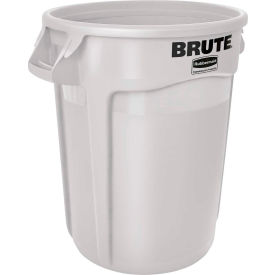 Rubbermaid Commercial Products FG263200WHT Rubbermaid Brute® 2632 Trash Container w/Venting Channels 32 Gallon - White image.
