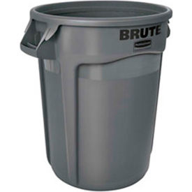 Rubbermaid Commercial Products FG265500GRAY Rubbermaid Brute® 2655 Trash Container 55 Gallon - Gray image.