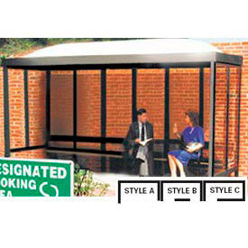 Handi-Hut Inc 6-2CD Smoking Shelter Dome Roof Four Sided With Left Front Opening 15 x 5 image.