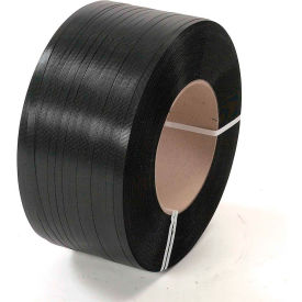 Global Industrial™ Polypropylene Strapping 1/2""W x 9000L x 0.018"" Thick 8"" x 8"" Core Black