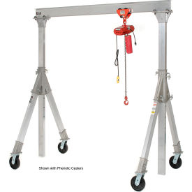 Adjustable Height Aluminum Gantry Crane With Pneumatic Casters, 10'W x 8'2