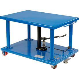 Global Industrial 241381 Global Industrial™ Work Positioning Post Lift Table Foot Control 2000 Lb. Cap. 36x24 Platform  image.