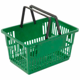 Good L Corporation STANDARD-GN Good L ® Standard Plastic Shopping Basket with Plastic Handle 20 Liter 17"L x 12"W x 9"H Green image.