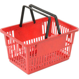 Good L Corporation STANDARD-RD Good L ® Standard Plastic Shopping Basket with Plastic Handle 20 Liter 17"L x 12"W x 9"H Red image.