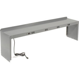 Global Industrial 254755 Global Industrial™ Power Riser W/ 8 Outlets, 96"W x 15"D, Gray image.
