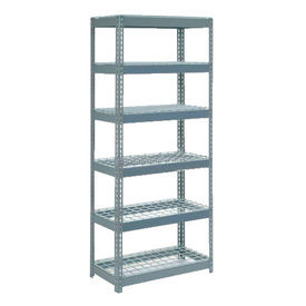 Global Industrial 255466 Global Industrial 6 Shelf, Extra HD Boltless Shelving, Starter, 36"W x 12"D x 60"H, Wire Deck image.