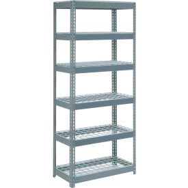 Global Industrial 255467 Global Industrial 6 Shelf, Extra HD Boltless Shelving, Starter, 36"W x 18"D x 60"H, Wire Deck image.