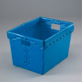 Global Industrial 257915BL Global Industrial™ Corrugated Plastic Totes - Postal Nesting- No Lid 18-1/2x13-1/4x12 Blue image.