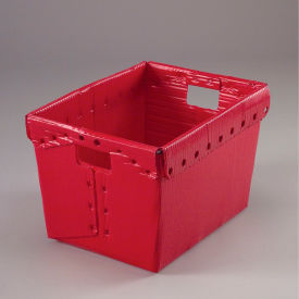 Global Industrial 257915RD Global Industrial™ Corrugated Plastic Totes - Postal Nesting- No Lid 18-1/2x13-1/4x12 Red image.