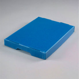 Global Industrial Corrugated Plastic Postal Mail Tote Lid Blue - Pkg Qty 10