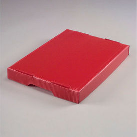 Global Industrial Corrugated Plastic Postal Mail Tote Lid Red - Pkg Qty 10