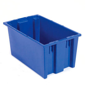 SNT185BL Plastic Shipping Containers - Stackable & Nesting SNT185 No Lid 18 x 11 x 9, Blue