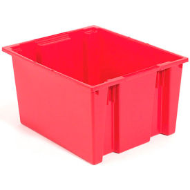 Global Industrial Stack and Nest Storage Container SNT225 No Lid 23-1/2 x 19-1/2 x 10, Red - Pkg Qty 3