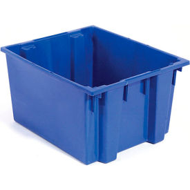SNT300BL Plastic Shipping Containers - Stackable & Nesting SNT300 No Lid 29-1/2 x 19-1/2 x 15, Blue