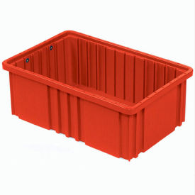 Global Industrial 334100RD Global Industrial™ Plastic Dividable Grid Container - DG91035,10-7/8"L x 8-1/4"W x 3-1/2"H, Red image.