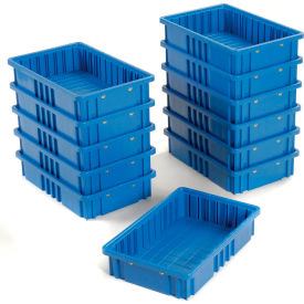 Global Industrial 334102BL Global Industrial™ Plastic Dividable Grid Container DG92035,16-1/2"L x 10-7/8"W x 3-1/2"H, Blue image.