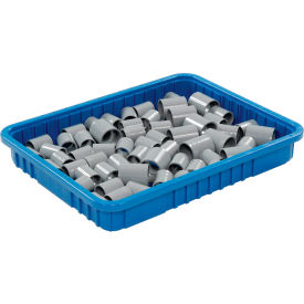 Global Industrial 334105BL Global Industrial™ Plastic Dividable Grid Container - DG93030, 22-1/2"L x 17-1/2"W x 3"H, Blue image.