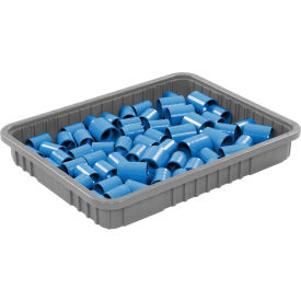 Global Industrial 334105GY Global Industrial™ Plastic Dividable Grid Container - DG93030, 22-1/2"L x 17-1/2"W x 3"H, Gray image.