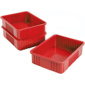Global Industrial 334106RD Global Industrial™ Plastic Dividable Grid Container - DG93060, 22-1/2"L x 17-1/2"W x 6"H, Red image.