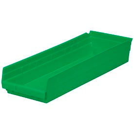 QSB114GN Plastic Shelf Bin -  8-3/8"W x 23-5/8" D x 4"H Green