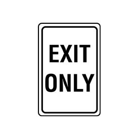 National Marker Company TM76J Aluminum Sign - Exit Only - .080 " Thick, TM76J image.