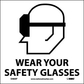National Marker Company S48AP Graphic Facility Signs - Wear Your Safety Glasses - Vinyl 4x4 image.