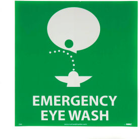 National Marker Company S50P Graphic Facility Signs - Emergency Eye Wash - Vinyl 7x7 image.