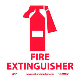National Marker Company S21P Graphic Facility Signs - Fire Extinguisher - Vinyl 7x7 image.
