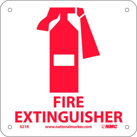 National Marker Company S21R Graphic Facility Signs - Fire Extinguisher - Plastic 7x7 image.