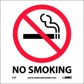 National Marker Company S1P Graphic Facility Signs - No Smoking - Vinyl 7x7 image.
