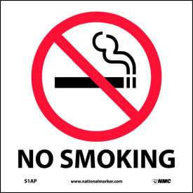 National Marker Company S1AP Graphic Facility Signs - No Smoking - Vinyl 4x4 image.