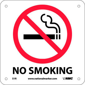 National Marker Company S1R Graphic Facility Signs - No Smoking - Plastic 7x7 image.
