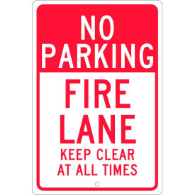 National Marker Company TM47H Aluminum Sign - Fire Lane Keep Clear - .063" Thick, TM47H image.