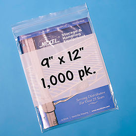 Rd Plastics Company Inc B24 Reclosable Poly Bags W/ Write On Label, 9"W x 12"L, 2 Mil, Clear, 1000/Pack image.
