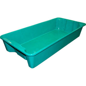 MFG - Molded Fiberglass Companies 7801085170W Molded Fiberglass Nest and Stack Tote 780108 with Wire - 42-1/2" x 20" x 7-1/2" Pkg Qty 5, Green image.